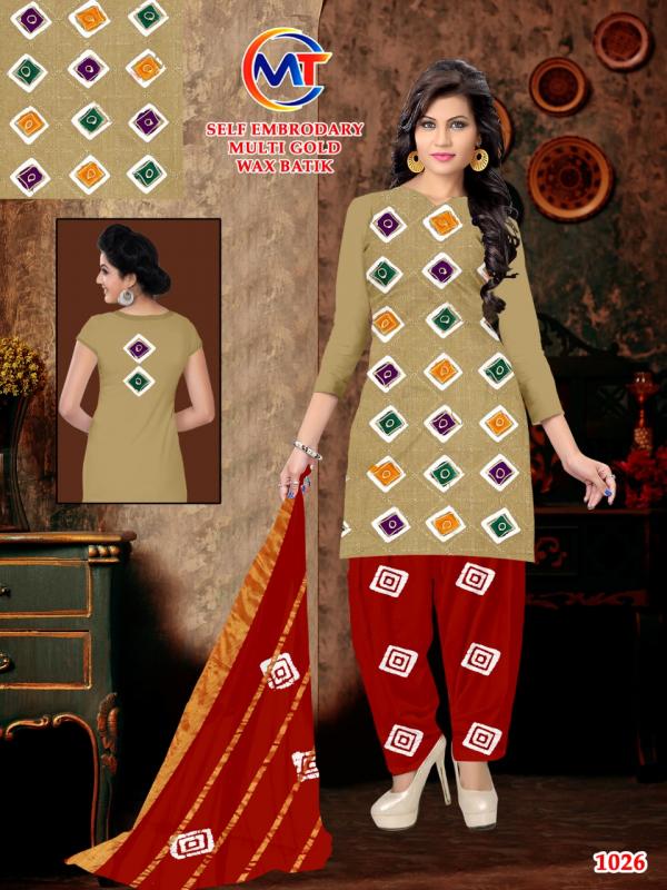 MT Wax Batik Work Vol-1 Cotton Designer Dress Material